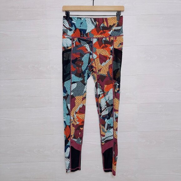 Mono B Women's High Waisted Kaleidoscope Camo Print Full Length Athletic Legging - Picture 2 of 6